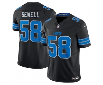 Men's Detroit Lions #58 Penei Sewell Nike Black Vapor F.U.S.E. Alternate Limited Jersey