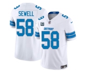 Men's Detroit Lions #58 Penei Sewell White 2026 F.U.S.E. With 4-Star C Patch Vapor Limited Football Stitched Jersey