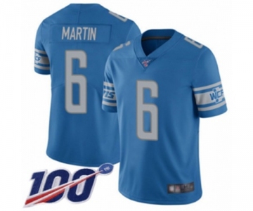 Men's Detroit Lions #6 Sam Martin Blue Team Color Vapor Untouchable Limited Player 100th Season Football Jersey