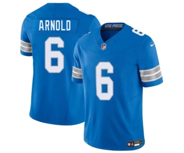 Men's Detroit Lions #6 Terrion Arnold Blue 2025 F.U.S.E. Vapor Limited Football Stitched Jersey