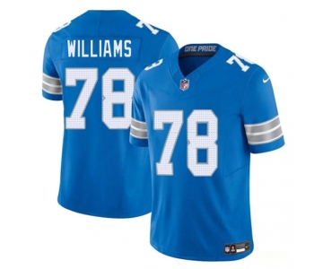 Men's Detroit Lions #78 Tyleik Williams Blue 2025 Draft F.U.S.E. Vapor Limited Football Stitched Jersey