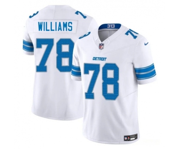 Men's Detroit Lions #78 Tyleik Williams White 2025 Draft F.U.S.E. Vapor Limited Football Stitched Jersey