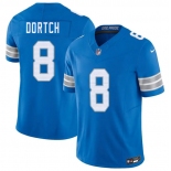 Men's Detroit Lions #8 Greg Dortch Blue 2026 F.U.S.E. Vapor Limited Football Stitched Game Jersey
