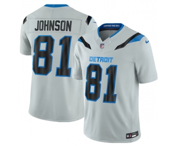 Men's Detroit Lions #81 Calvin Johnson Silver 2026 F.U.S.E. Rivalries Collection Limited Football Stitched Jersey