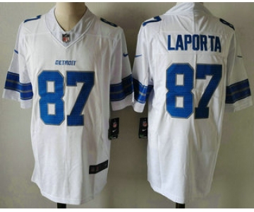 Men's Detroit Lions #87 Sam Laporta Limited White 2024 Vapor Stitched Jersey
