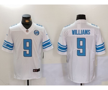 Men's Detroit Lions #9 Jameson Williams White With Patch Vapor Untouchable Limited Stitched Jersey