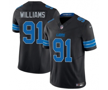 Men's Detroit Lions #91 Tyleik Williams Black 2025 F.U.S.E. Vapor Limited Football Stitched Game Jersey