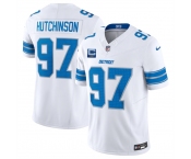 Men's Detroit Lions #97 Aidan Hutchinson White 2025 F.U.S.E. With 2-Star C Patch Vapor Limited Football Stitched Game Jersey