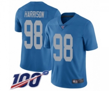 Men's Detroit Lions #98 Damon Harrison Blue Alternate Vapor Untouchable Limited Player 100th Season Football Jersey