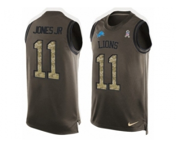 Men's Nike Detroit Lions #11 Marvin Jones Jr Limited Green Salute to Service Tank Top NFL Jersey