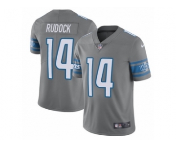 Men's Nike Detroit Lions #14 Jake Rudock Limited Steel Rush NFL Jersey