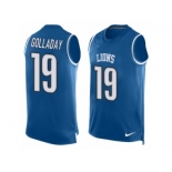 Men's Nike Detroit Lions #19 Kenny Golladay Limited Light Blue Player Name & Number Tank Top NFL Jersey
