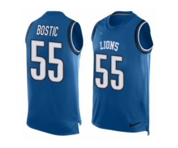 Men's Nike Detroit Lions #55 Jon Bostic Limited Light Blue Player Name & Number Tank Top NFL Jersey