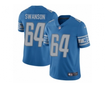 Men's Nike Detroit Lions #64 Travis Swanson Vapor Untouchable Limited Light Blue Team Color NFL Jersey