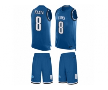 Men's Nike Detroit Lions #8 Brad Kaaya Limited Light Blue Tank Top Suit NFL Jersey