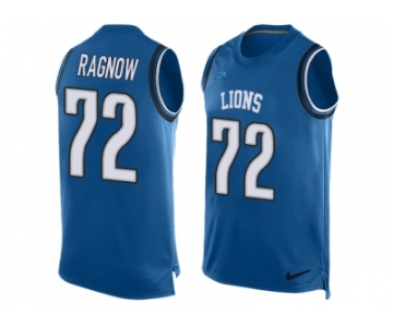 Nike Detroit Lions #72 Frank Ragnow Men Player Name & Number Tank Top Blue Limited NFL Jersey