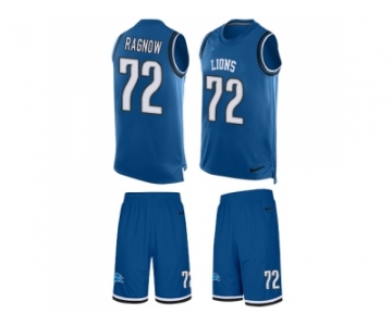 Nike Detroit Lions #72 Frank Ragnow Men Tank Top Suit Blue Limited NFL Jersey