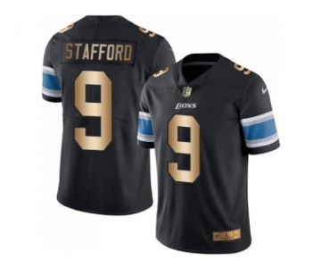 Nike Detroit Lions #9 Matthew Stafford Black Men's Stitched NFL Limited Gold Rush Jersey