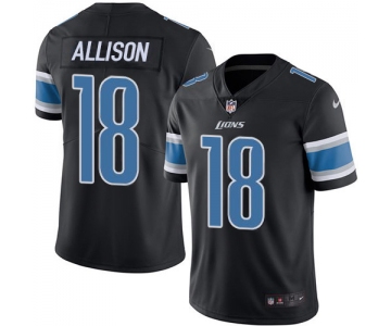 Nike Lions #18 Geronimo Allison Black Men's Stitched NFL Limited Rush Jersey