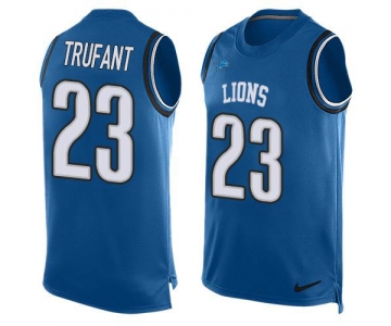 Nike Lions #23 Desmond Trufant Blue Team Color Men's Stitched NFL Limited Tank Top Jersey