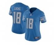 Women Nike Detroit Lions #18 Jeff Locke Blue Team Color Vapor Untouchable Limited Player NFL Jersey