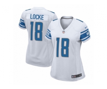 Women Nike Detroit Lions #18 Jeff Locke Game White NFL Jersey