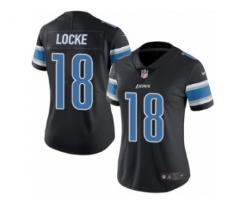 Women Nike Detroit Lions #18 Jeff Locke Limited Black Rush Vapor Untouchable NFL Jersey