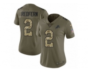 Women Nike Detroit Lions #2 Kasey Redfern Limited Olive Camo Salute to Service NFL Jersey