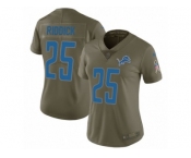 Women Nike Detroit Lions #25 Theo Riddick Limited Olive 2017 Salute to Service NFL Jersey