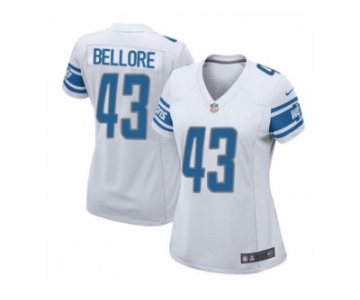 Women Nike Detroit Lions #43 Nick Bellore Game White NFL Jersey