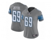 Women Nike Detroit Lions #69 Anthony Zettel Limited Steel Rush Vapor Untouchable NFL Jersey