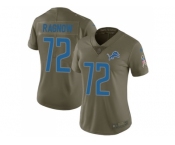 Women Nike Detroit Lions #72 Frank Ragnow 2017 Salute to Service Olive Limited NFL