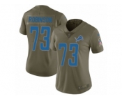 Women Nike Detroit Lions #73 Greg Robinson Limited Olive 2017 Salute to Service NFL Jersey