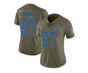 Women Nike Detroit Lions #97 Akeem Spence Limited Olive 2017 Salute to Service NFL Jersey