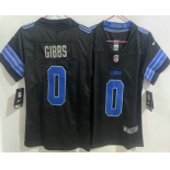 Women's Detroit Lions #0 Jahmyr Gibbs Limited Black Vapor Jersey