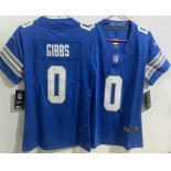 Women's Detroit Lions #0 Jahmyr Gibbs Limited Blue Vapor Jersey
