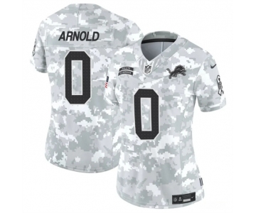 Women's Detroit Lions #0 Terrion Arnold 2024 F.U.S.E Arctic Camo Salute To Service Limited Stitched Jersey