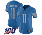 Women's Detroit Lions #11 Marvin Jones Jr Blue Team Color Vapor Untouchable Limited Player 100th Season Football Jersey