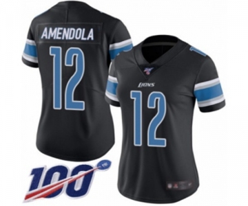 Women's Detroit Lions #12 Danny Amendola Limited Black Rush Vapor Untouchable 100th Season Football Jersey