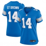 Women's Detroit Lions #14 Amon-Ra St. Brown Blue Stitched Jersey