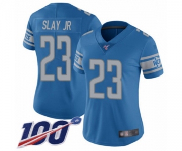 Women's Detroit Lions #23 Darius Slay Blue Team Color Vapor Untouchable Limited Player 100th Season Football Jersey
