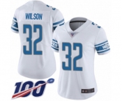 Women's Detroit Lions #32 Tavon Wilson White Vapor Untouchable Limited Player 100th Season Football Jersey
