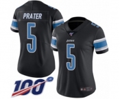 Women's Detroit Lions #5 Matt Prater Limited Black Rush Vapor Untouchable 100th Season Football Jersey