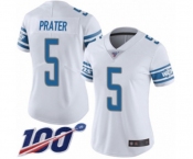 Women's Detroit Lions #5 Matt Prater White Vapor Untouchable Limited Player 100th Season Football Jersey