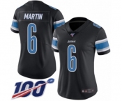 Women's Detroit Lions #6 Sam Martin Limited Black Rush Vapor Untouchable 100th Season Football Jersey