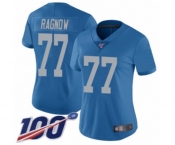 Women's Detroit Lions #77 Frank Ragnow Blue Alternate Vapor Untouchable Limited Player 100th Season Football Jersey
