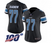 Women's Detroit Lions #77 Frank Ragnow Limited Black Rush Vapor Untouchable 100th Season Football Jersey