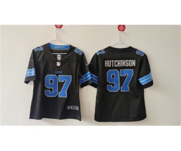 Women's Detroit Lions #97 Aidan Hutchinson Black Vapor Football Stitched Jersey