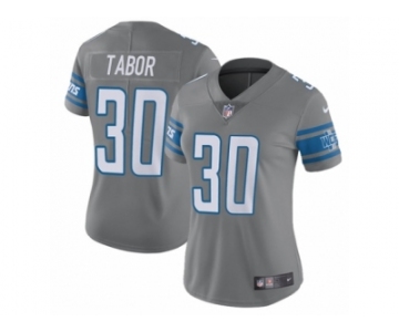 Women's Nike Detroit Lions #30 Teez Tabor Limited Steel Rush NFL Jersey