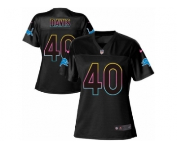 Women's Nike Detroit Lions #40 Jarrad Davis Game Black Fashion NFL Jersey
